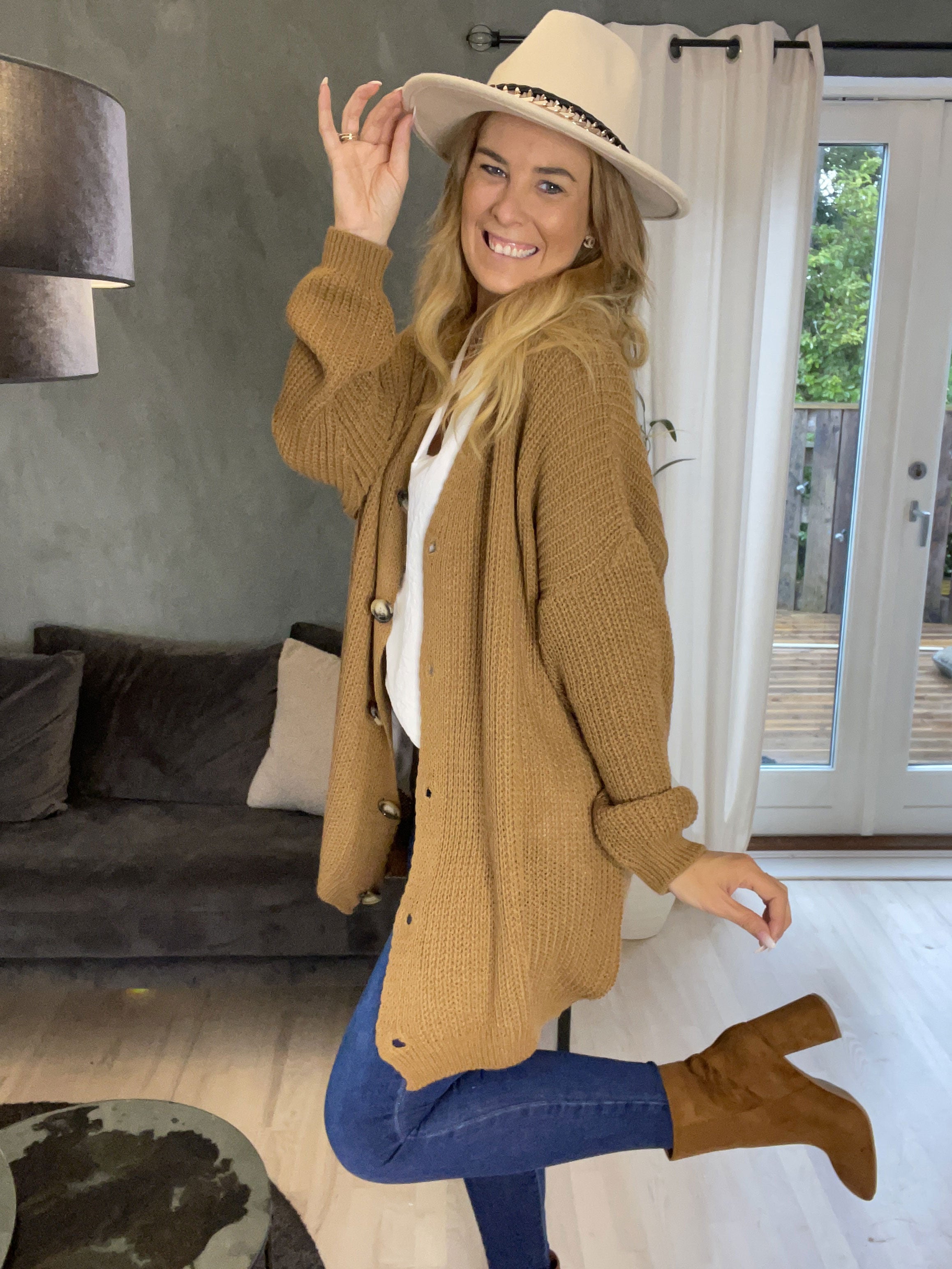 Millymy - Strikcardigan med store knapper
